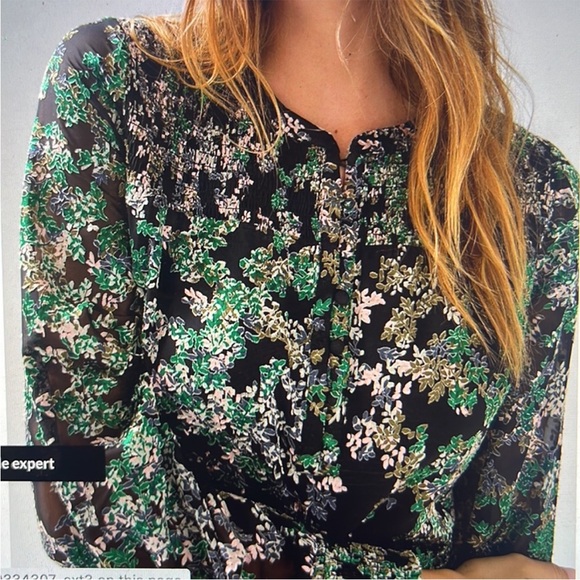 NWT White House Black Market Smocked Blouson Dress- Little Lead Burnout - Picture 4 of 16